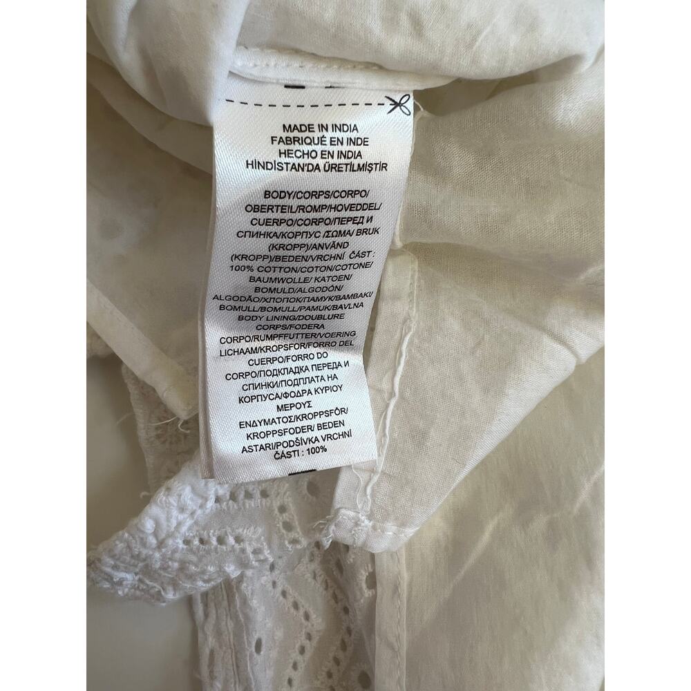 Lauren Ralph Lauren Women's Eyelet Flutter Sleeve White Top Size M NWT - Picture 3 of 10